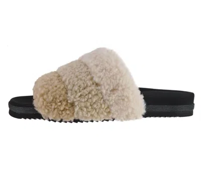 Roam Women's Fuzzy Puff Slipper In Cream Puff In Neutral