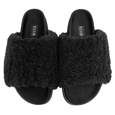 Roam Women's Fuzzy Slide In Black