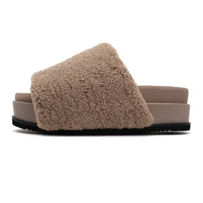 Roam Women's Fuzzy Stack Slides In Brown