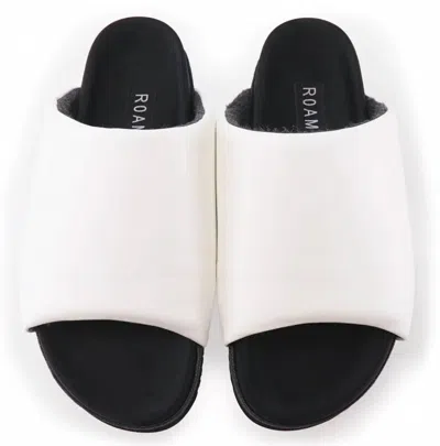 Roam Women's Leather Slider Sandal In White