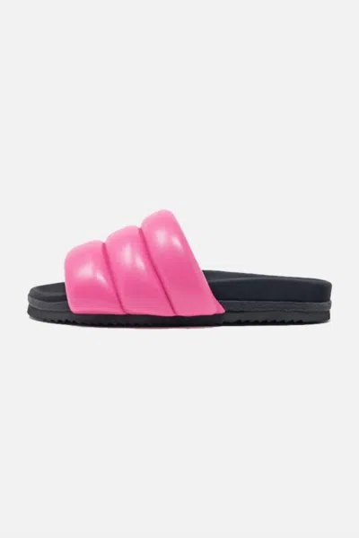 Roam Women's Puffy Slide Sandals In Fuchsia In Pink