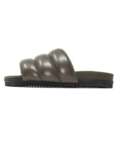 Roam Women's Puffy Slides In Khaki In Gray