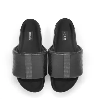 Roam Women's Striped Crocky Stack Slip-on In Black