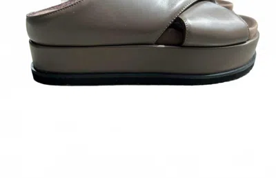 Roam Womens Cross Stack Platform Slide In Taupe In Multi