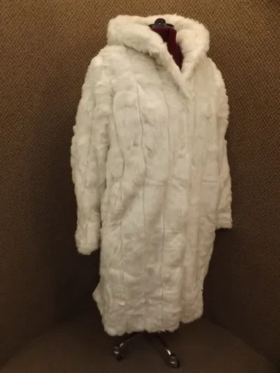 Pre-owned Roamans Luscious Glamorous Plush Full Length Hooded Snow White Faux Fur Coat Sz 1x