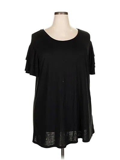 Pre-owned Roamans Short Sleeve Top Black Scoop Neck Tops