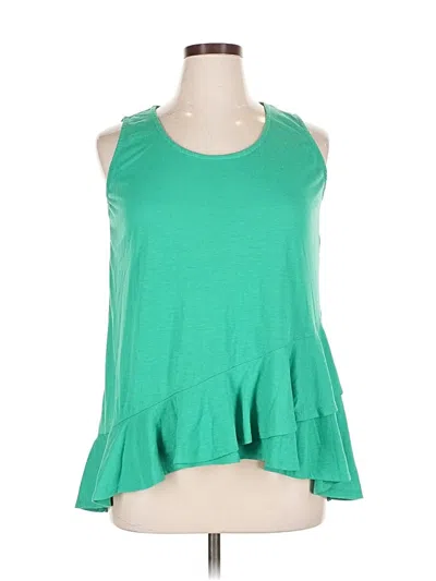 Pre-owned Roamans Sleeveless Top Green Halter Neckline Tops