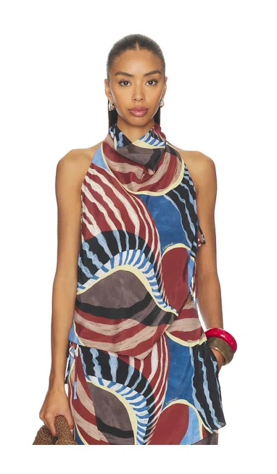 Roame. Agave Halter Top In Blue