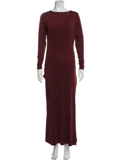 Pre-owned Roame. Bateau Neckline Long Dress In Burgundy