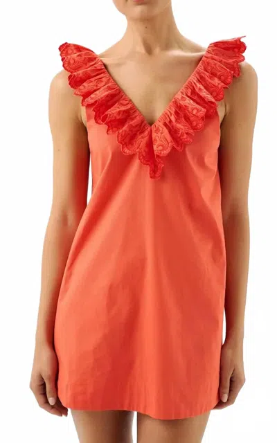 Roame. Bowie Mini Dress In Poppy In Orange