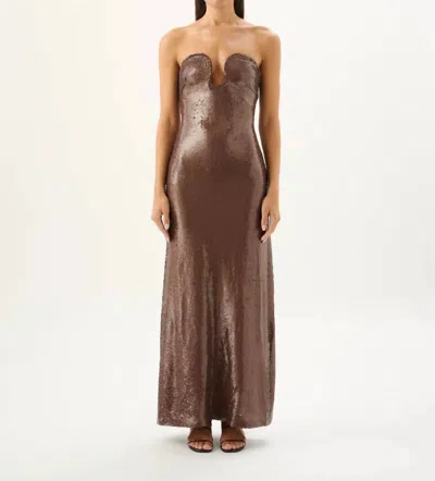 Roame. Coco Sequin Dress In Toffee In Brown