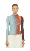 Roame. Evie Mesh Long Sleeve Top In Multi