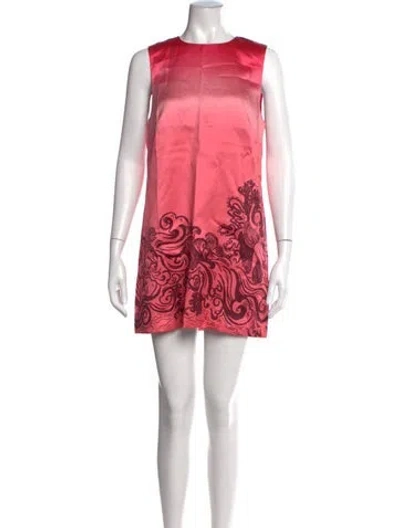 Pre-owned Roame. Graphic Print Mini Dress In Pink