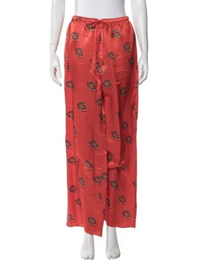 Pre-owned Roame. Graphic Print Wide Leg Pants W/ Tags In Red