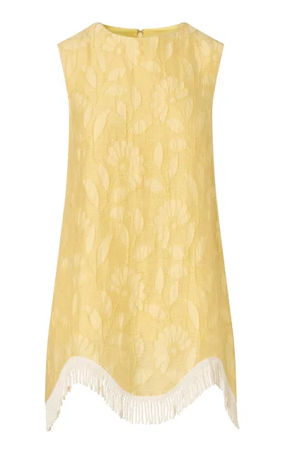 Roame. Roame Juju Fringe Mini Dress In Yellow