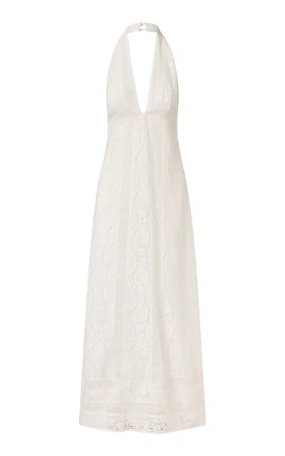 Roame. Roame Kasey Paisley Lace Halter Maxi Dress In White
