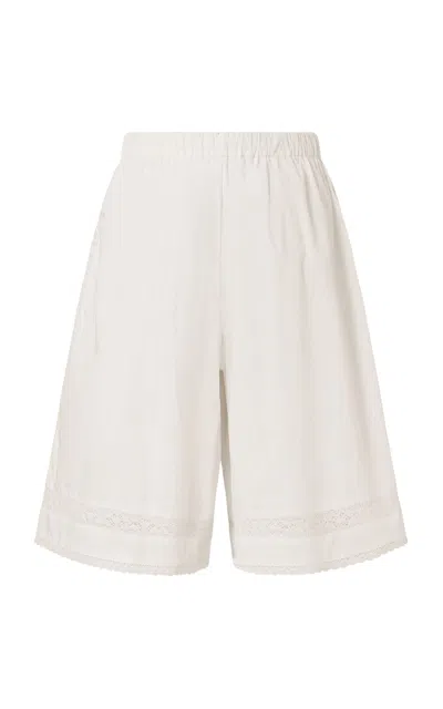 Roame. Roame Lacie Cotton Shorts In White