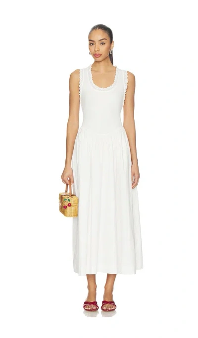 Roame. Lucy Rib Maxi Dress In White
