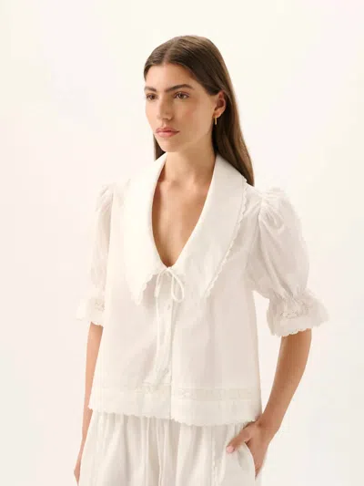 Roame. Maisie Tie Shirt In White