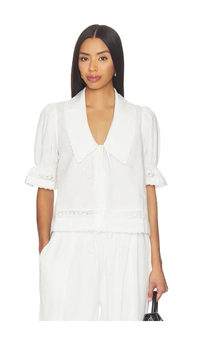 Roame. Maisie Tie Shirt In White