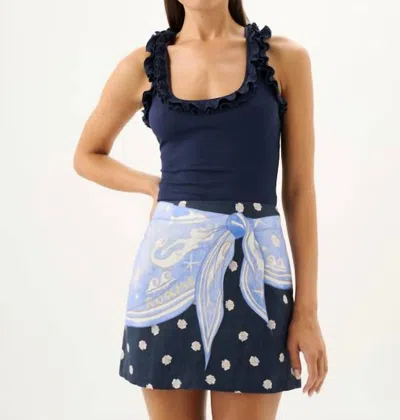 Roame. Marcy Mini Skirt In Riviera In Multi