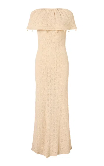 Roame. Roame Miriam Cotton-blend Maxi Dress In Nude
