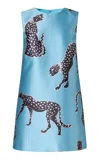 Roame. Roame Sofia Cheetah Mini Dress In Blue