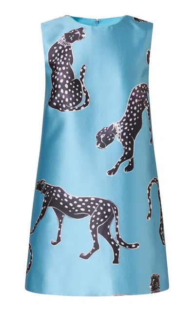 Roame. Roame Sofia Cheetah Mini Dress In Blue