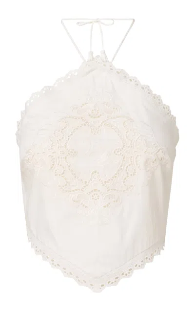 Roame. Roame Sorena Halter Cotton Top In White