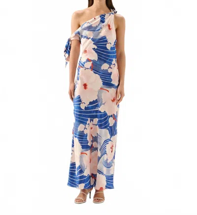 Roame. Tabitha Maxi Dress In Blue In Animal Print