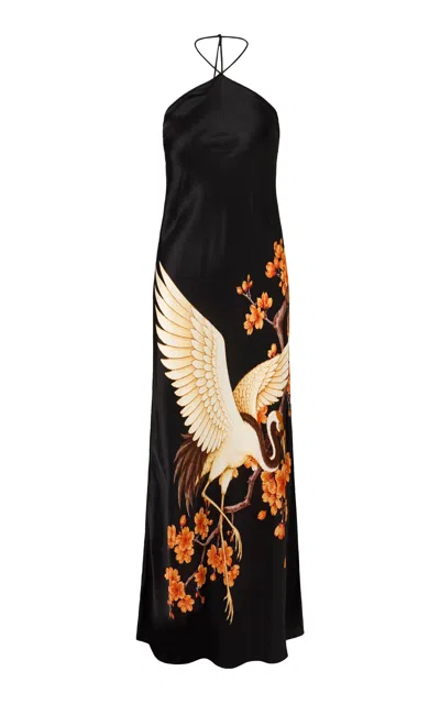 Roame. Roame Tallulah Silk-blend Maxi Dress In Black