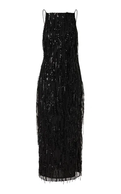 Roame. Roame Tamsin Sequin Maxi Dress In Black