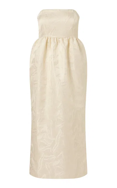 Roame. Roame Tiffany Jacquard Maxi Dress In White