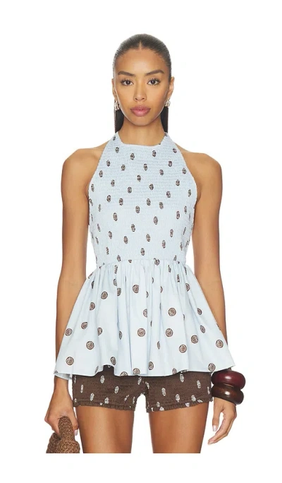 Roame. Wren Halter Top In Blue