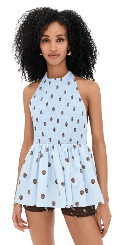 Roame. Wren Halter Top Sea Belle In Blue