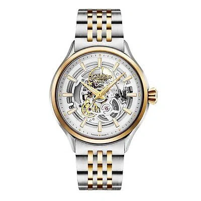 Pre-owned Roamer 101663 47 15 10n Competence Skeleton Iii Automatic Wristwatch In Silver/gold