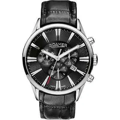 Pre-owned Roamer 508837 41 55 05 Superior Chronograph Wristwatch In Black/silver