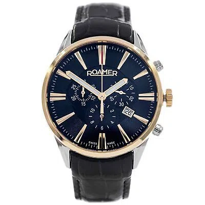 Pre-owned Roamer 508837 47 85 05 Superior Chronograph Wristwatch In Black/blue