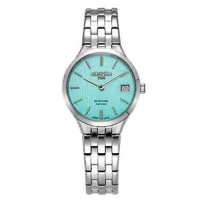 Pre-owned Roamer 512857 41 05 20 Women's Slim-line Classic Wristwatch In Silver/blue