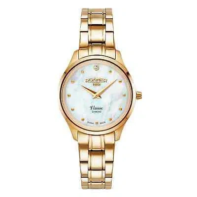 Pre-owned Roamer 601857 48 89 20 Women's Venus Diamond Wristwatch In Gold/white
