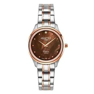 Pre-owned Roamer 601857 49 79 20 Women's Venus Diamond Wristwatch In Silver/rose Gold
