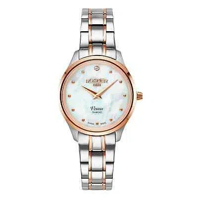 Pre-owned Roamer 601857 49 89 20 Women's Venus Diamond Wristwatch In Silver/rose Gold