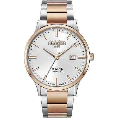 Pre-owned Roamer 718833 47 15 70 R-line Classic Wristwatch In Silver/rose Gold