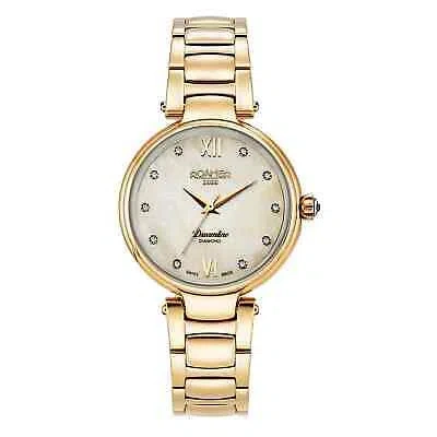 Pre-owned Roamer 857847 48 29 50 Dreamline Diamond Wristwatch In Gold