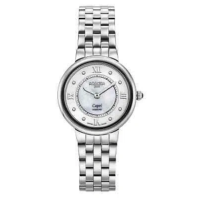 Pre-owned Roamer 859845 41 29 50 Capri Diamond Wristwatch In Silver/white