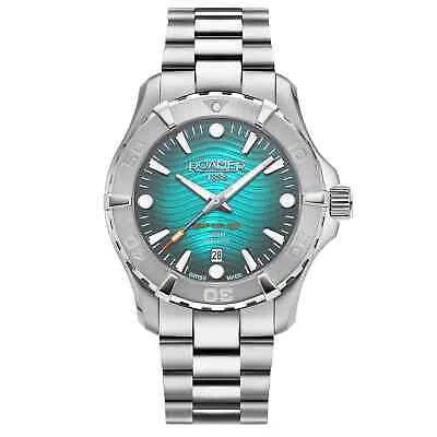 Pre-owned Roamer 860833 41 05 70 Men's Deep Sea 200 Wristwatch In Silver/blue