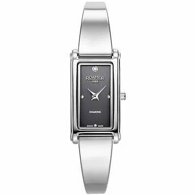 Pre-owned Roamer 866845 41 55 20 Elegance Diamond Silver Tone Wristwatch In Silver/black