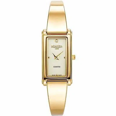 Pre-owned Roamer 866845 48 35 20 Elegance Diamond Gold Tone Wristwatch