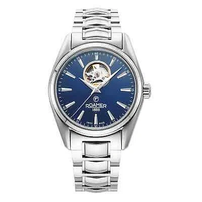 Pre-owned Roamer 984985 41 45 20 Searock Master Blue Automatic Wristwatch In Silver/blue