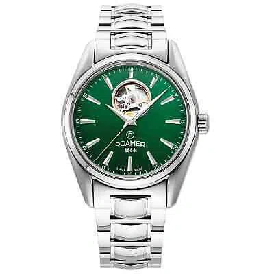 Pre-owned Roamer 984985 41 75 20 Searock Master Green Automatic Wristwatch In Silver/green